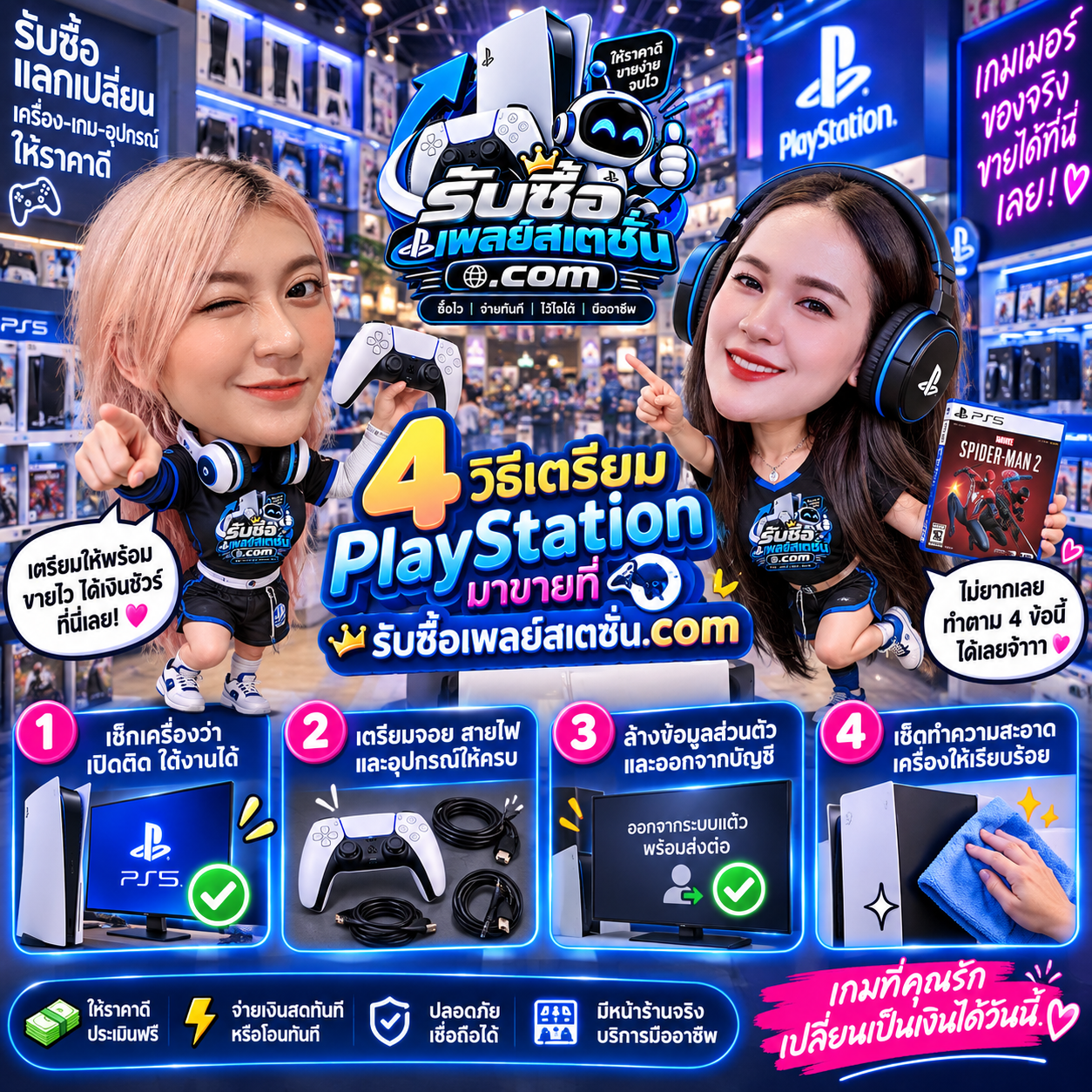 4 วิธีเตรียม PlayStation ก่อนขาย ตั้งแต่เช็กเครื่อง เตรียมจอยและสาย ล้างข้อมูล และทำความสะอาด
